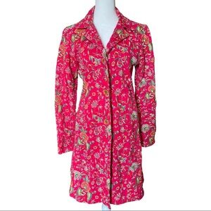 LIGHT BLUE Pink floral embroidered Dress jacket knee length Boho